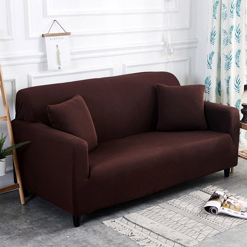 Capa de sofá de cor lisa, capa completa, capa multifuncional, capa de sofá elástica, capa completa, combinação universal de quatro estações, concubina real