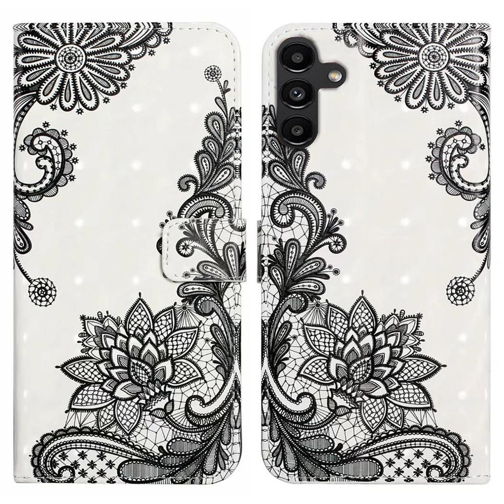 For Samsung Galaxy S24 FE Case 3D Pattern Printed Leather Phone Cover Card Holder