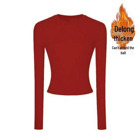 Women's Slim-Fit Long-Sleeve Top - High-End Round Neck Tee for Spring/Autumn