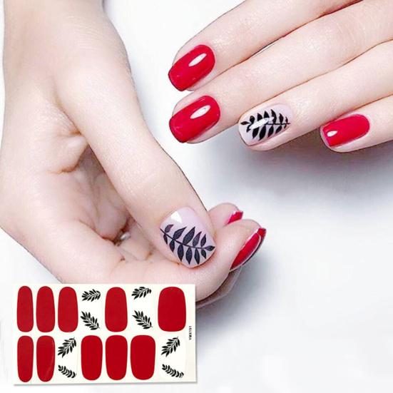 Lot de 14 autocollants imperméables pour ongles 3D, couverture complète, décoration adhésive pour manucure