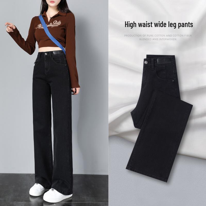 

Women s High-Waisted Fleece Denim Pants - Thick Winter Style for Petite, Loose Straight-Leg, Slim-Fit 31 - Fits 136-145 lbs