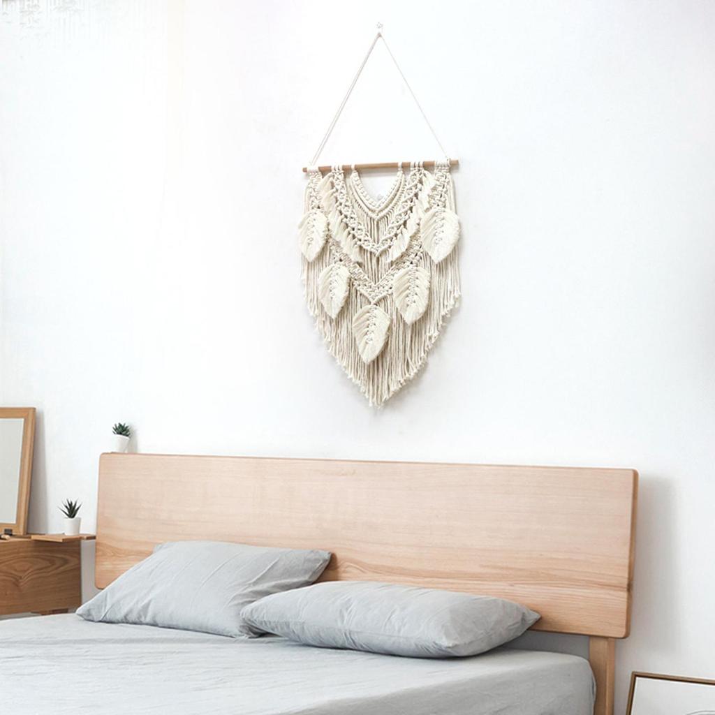 Nordisch Bohemian Webteppich Makramee Wanddekoration Wanddekoration Handgewebte Blätter Moderne Minimalistische Wanddekoration