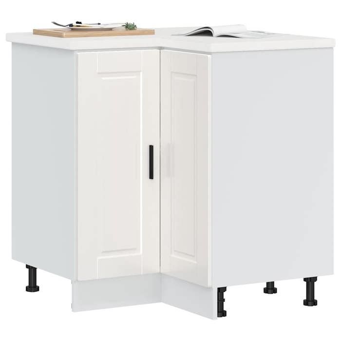 VidaXL Corner Kitchen Cabinet Porto Glossy White Engineered Wood 853989