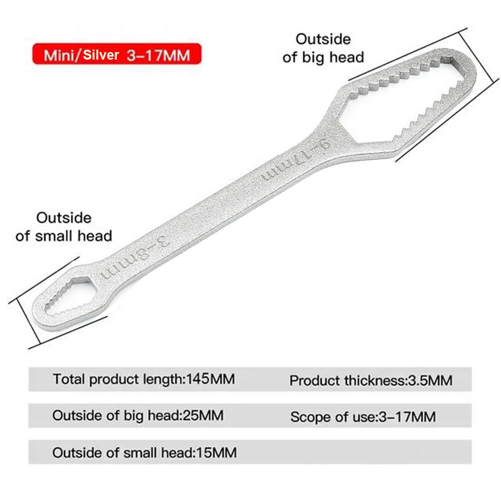 8-22mm 3-17mm Universal Torx Wrench Self-tightening Adjustable Glasses Wrench Board Double-head Torx Spanner Hand Tools for Home