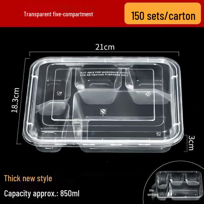 777 Disposable 5-Compartment Meal Prep Container