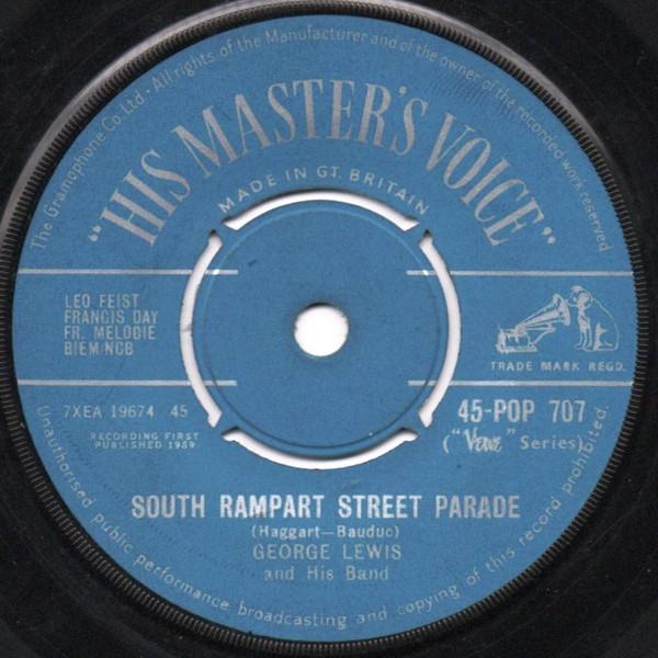 

7inch Record GEORGE LEWIS South Rampart Street Parade 45POP707 His Masters Vo 1959 UK Jazz Used