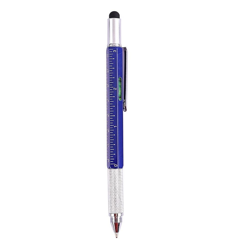 1PC Multifunctional Tool Pen Six-in-One Level Scale Touch Screen Pen Creative Double Head Screwdriver Ballpoint Pen