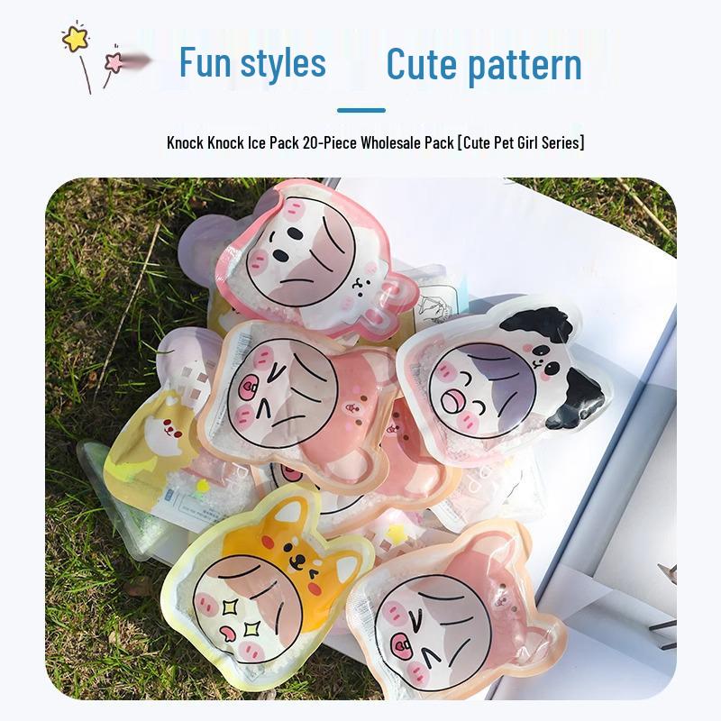 Pachet cu gheață desene animate Knock-Knock: Răcorire Portabilă, Creativă, de Unică Folosință pentru Alinare Rapidă a Căldurii