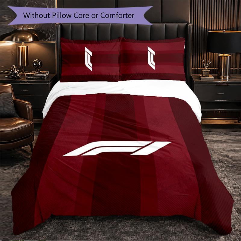 Juego de Ropa de Cama de Microfibra con Patrón F1 de 3 Piezas Decorativo Juego de Funda Nórdica Para Dormitorio Uso en el Hogar