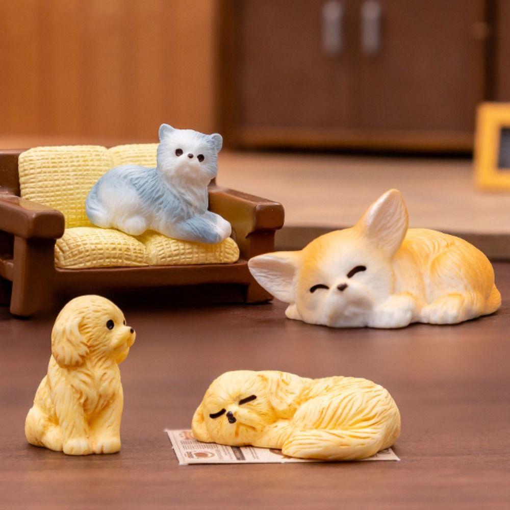 DIY Crafts Cartoon Puppy Statue Cute Mini Animals Figurine New Miniature Dog Figurines