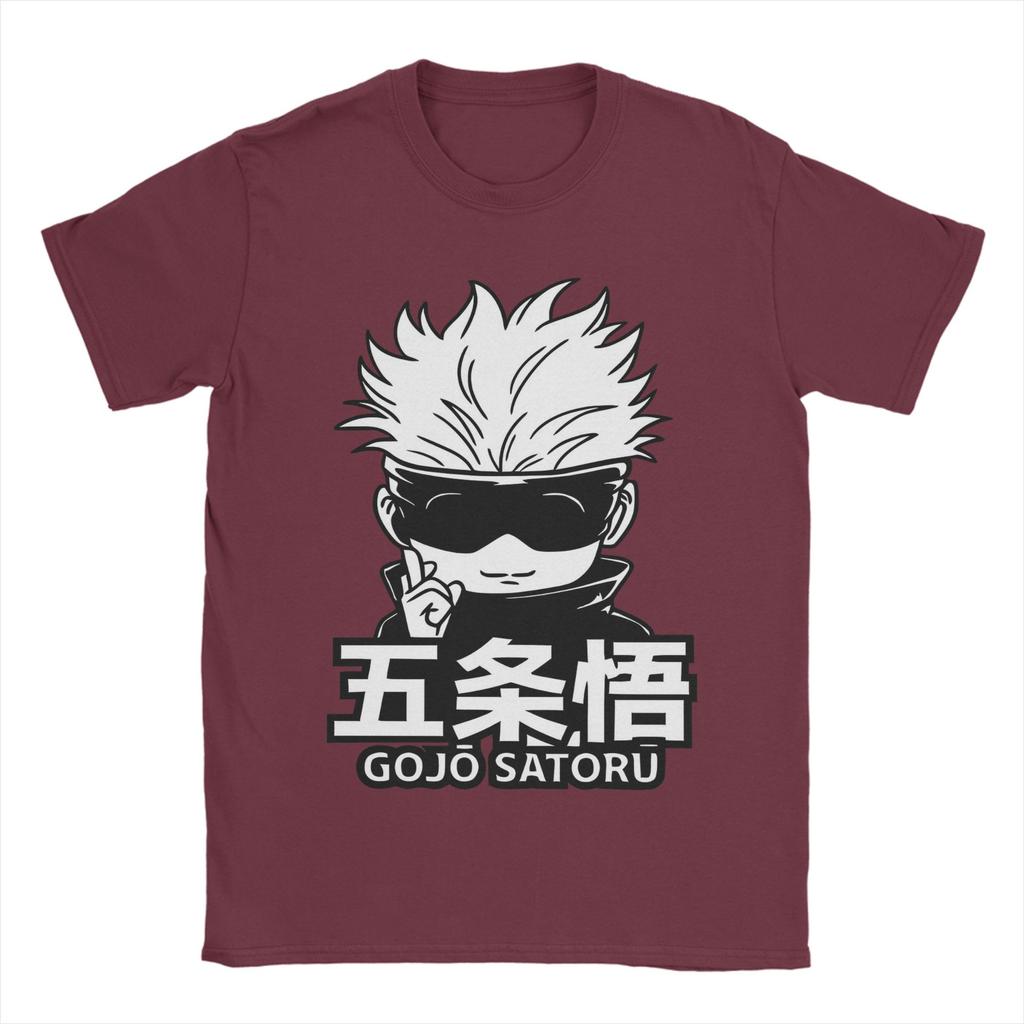 JJujutsu KKaisen Gojo Satoru T Shirts for Men Cotton Vintage TShirt Round Collar Tees Short Sleeve Clothing Gift Idea