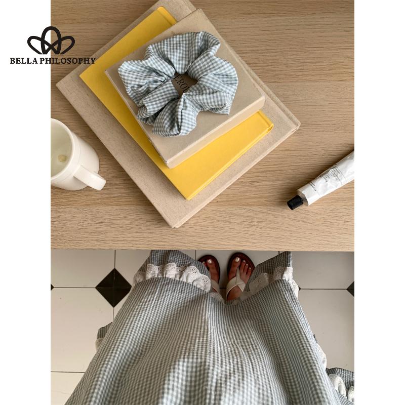 Kostkované pyžamo Lolita Lace Design pro dívky Módní domácí oblečení