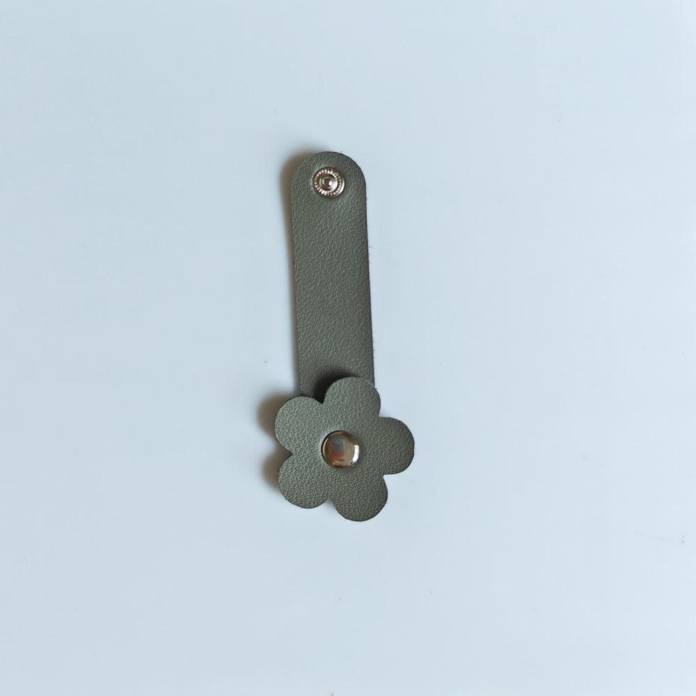 Cable Winder PU Leather Flower Shaped Cable Tie Headphone Stand Wire Organizer Headphone Winding Device