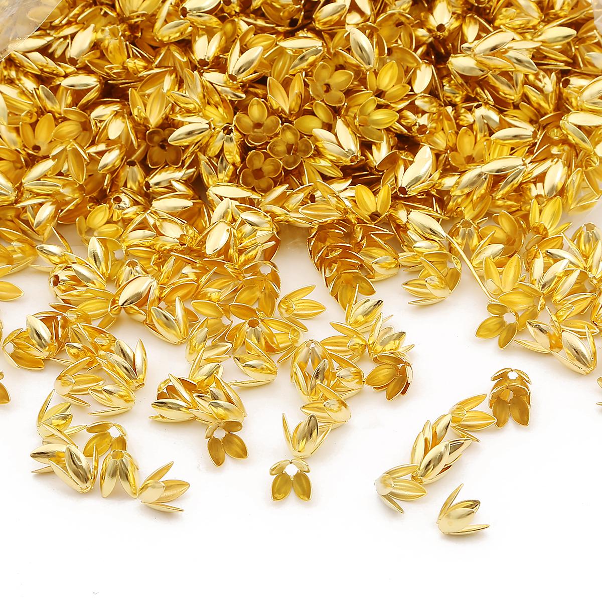 

10 шт./лот железные цветочные бусины заглушки подвески бусины чашки для изготовления ювелирных изделий фурнитура DIY браслет ожерелье аксессуары 6x8mm золотой