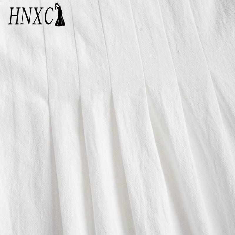 HNXC Dámská móda Léto Jaro Jednobarevný Potisk O-výstřih Vysoký pas Ležérní šaty