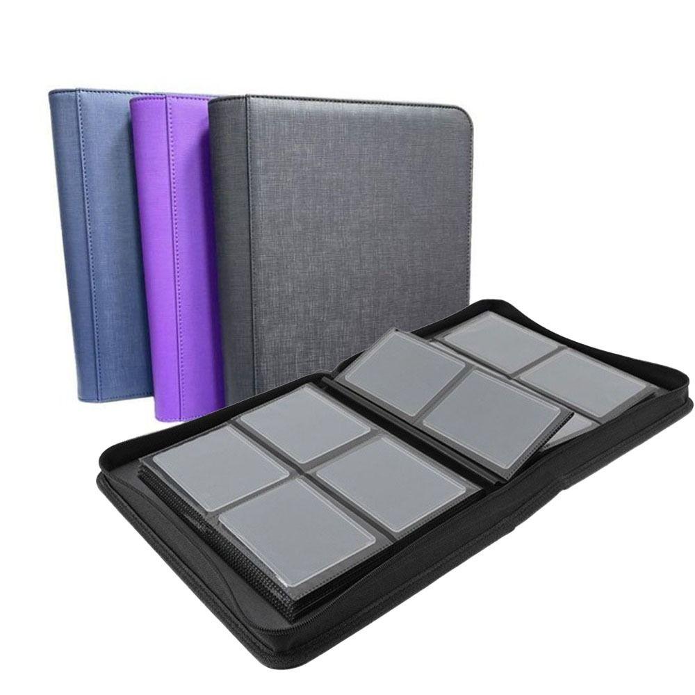4 Pocket Toploader Binder PU Game Card Album Durable Toploader Album  For Trading Cards