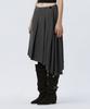 Teulimingbeodeu Pleated Asymmetric Skirt [ Gray ]