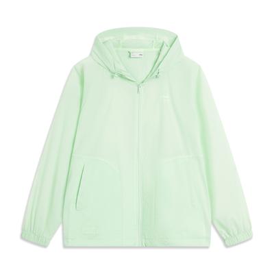 Li Ning Sports Lifestyle Series Comfortable Casual Simple Hooded Loose Zipper Breathable Solid Color Windbreaker Women Outerwear AFDU668-1