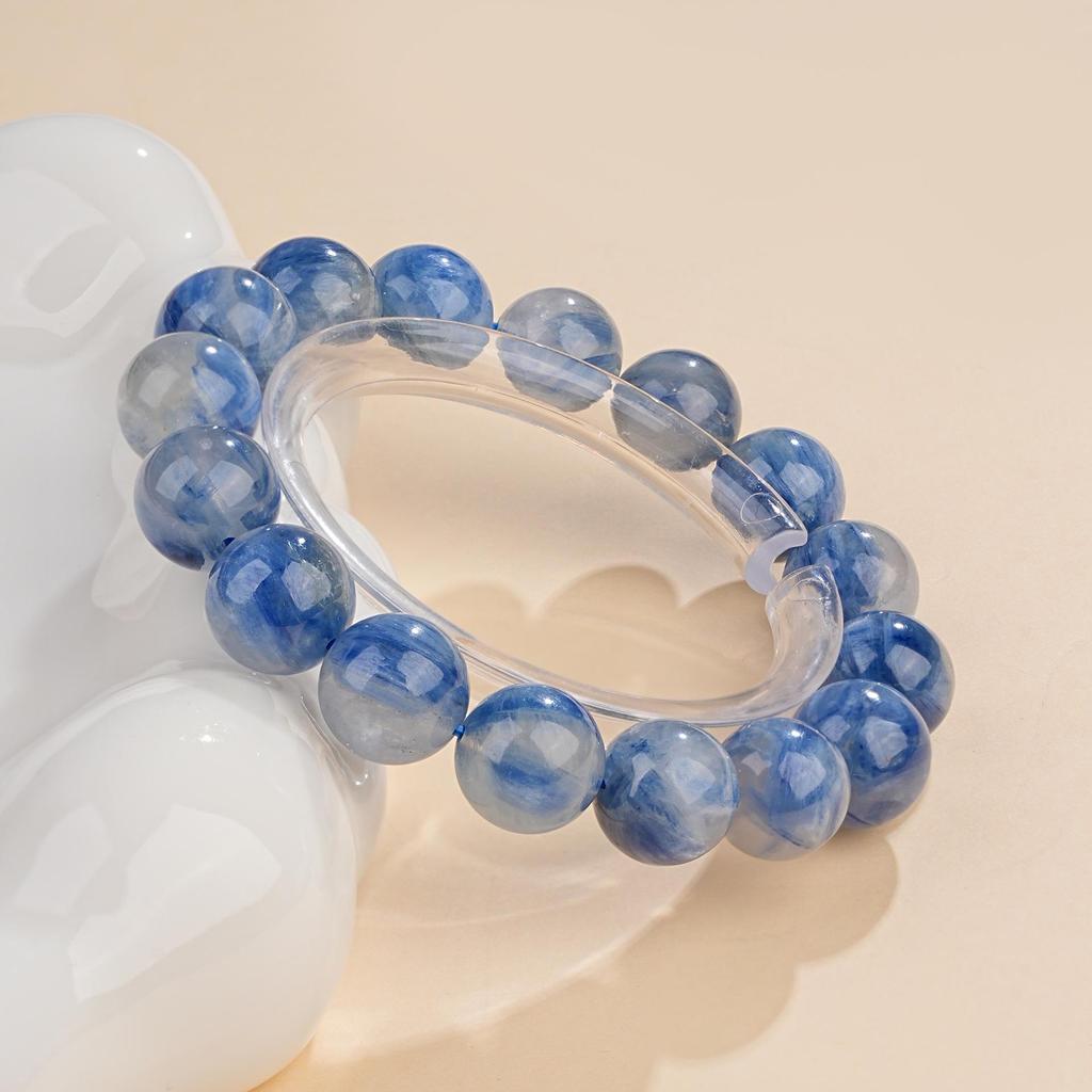 Mei Zhuo Double-Color Blue Mica Crystal Round Bead Bracelet
