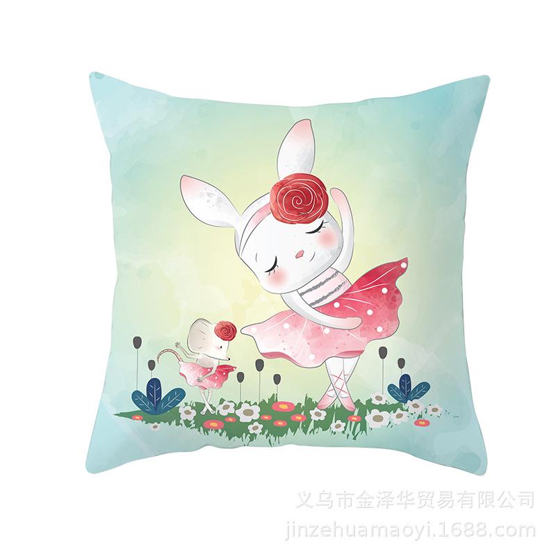 Cute Animal Cartoon Print Pillow Cover Shopee Home Supplies Car Sofa Cushion Cover
