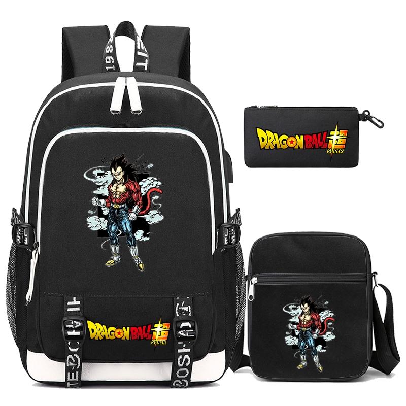 3ks/set Anime Dragon Ball Batoh Dětský Teenager Cartoon Bagpack Vodotěsný školní batoh Školní batoh Student Boy Girl