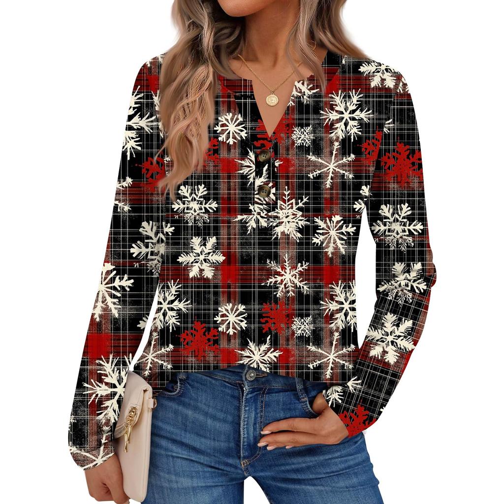 Women's Printed Long Sleeve Shirts Elegant Casual Tops Trendy Shirts Tops