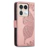 Flip Case for Motorola Edge 50 Ultra, Butterfly, Rose Gold