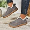 Velvet Warm Flat Soled Round Toe Cotton Shoes Snow Boots For Women Wide Width Slip On Women'S Fashionable Zippered Low Boot