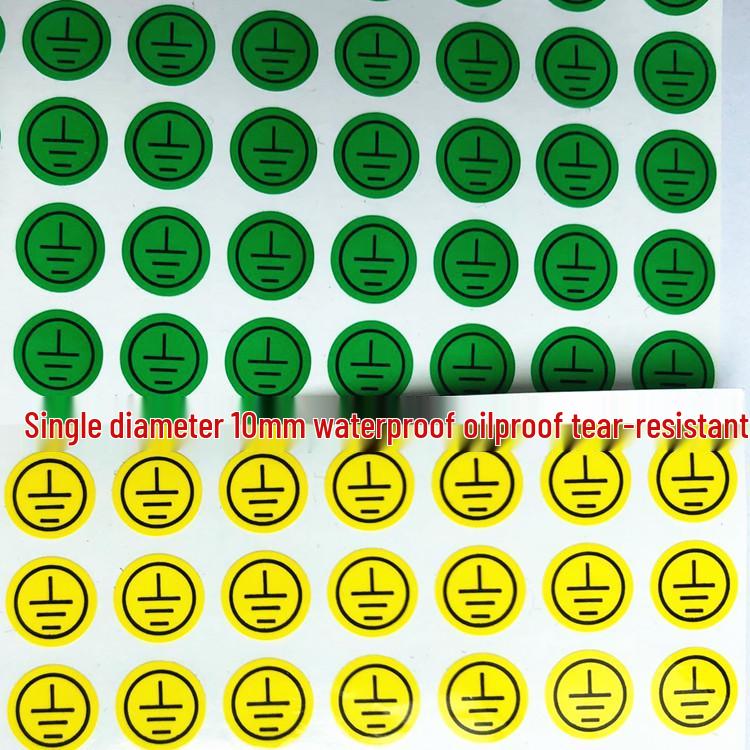 Wodoodporna, odporna na rozdarcie, antystatyczna etykieta uziemiająca z PVC - 1 pionowa, 3 poziome