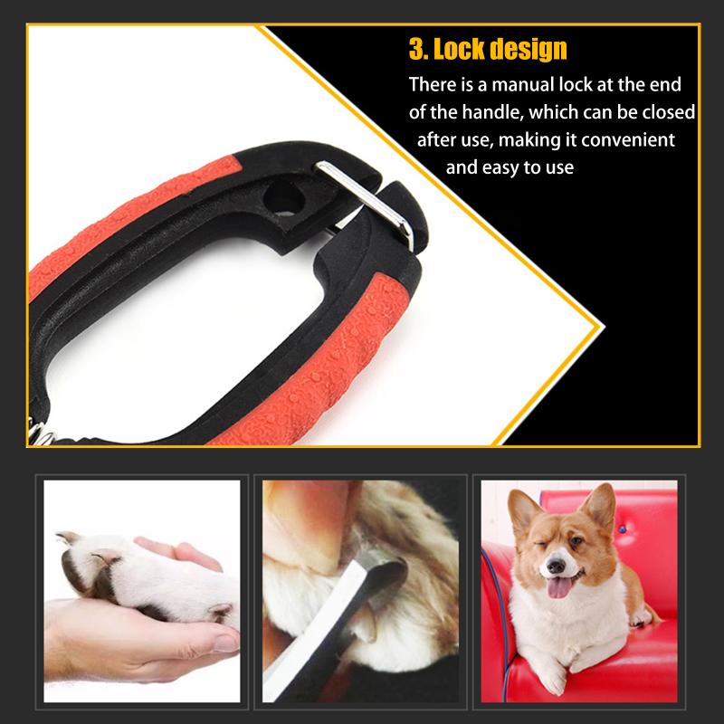 Stainless Steel Dog Nail Clipper 1Pcs Non Slip Handle Grooming Cutter for Pet Manicure at Home