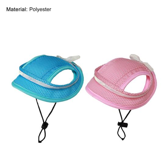 Pet Headwear Super Soft Wide Brim Polyester Dog Cat Outdoor Mesh Sun Hat Pet Sunscreen Cap Pet Supplies