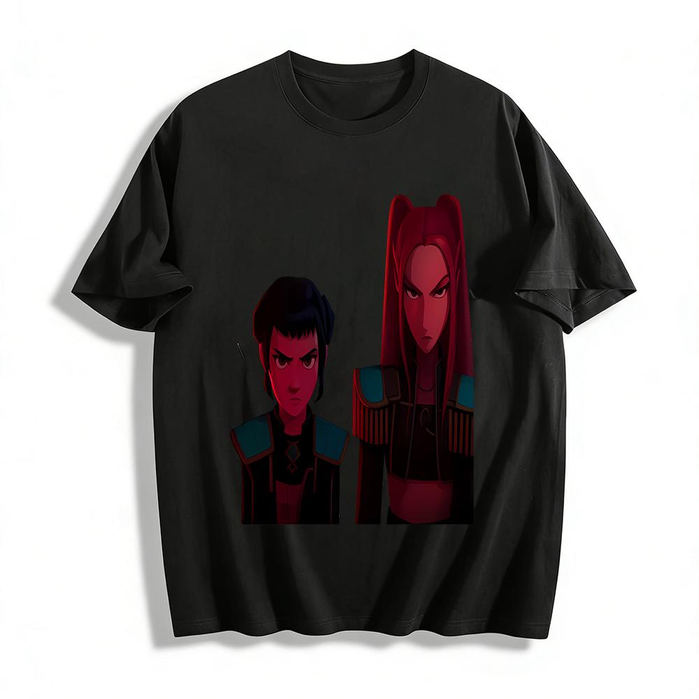Arcane Vi and Caitlyn Co-branded Printed Top League of Legends Fans Collection Casual T-shirt Pure cotton T-shirt XXS