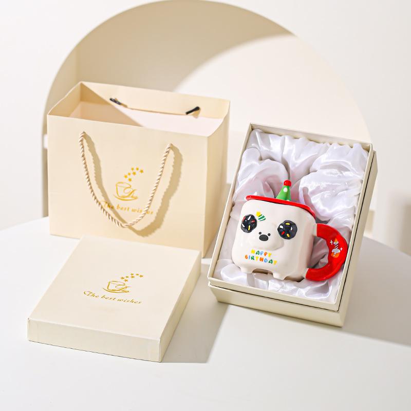 Cute Cartoon Cute Pet Animal Mug Souvenir Birthday Party Cute Ceramic Cup Household Milk Breakfast Cup