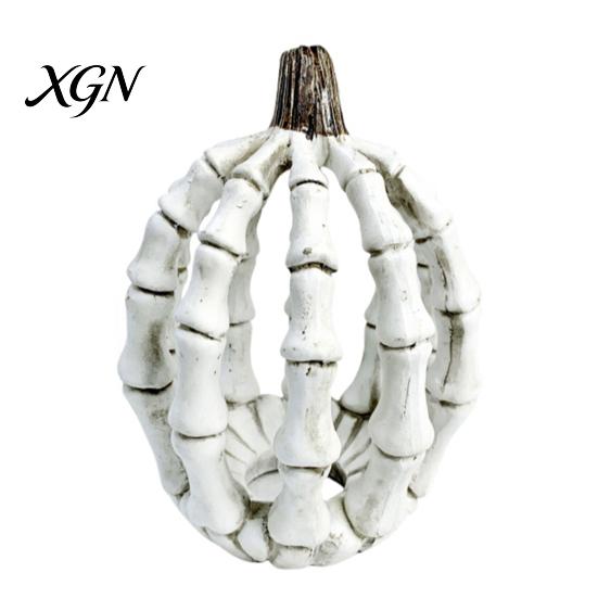 Realistic Resin Bone Figurines Halloween Skull Pumpkin Figurine, Skeleton Statue Decorations, Spooky Secret Room Accessories Desktop Ornaments