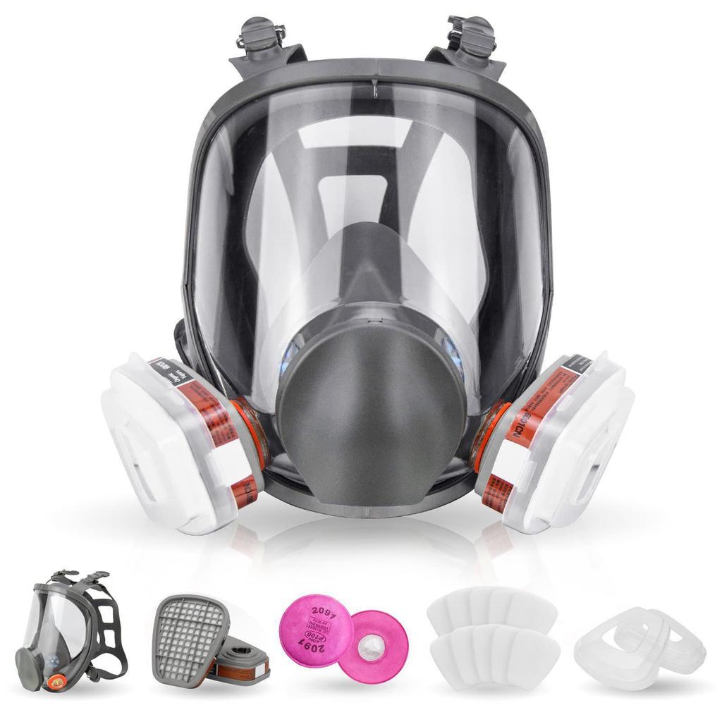 Masque à gaz intégral anti-buée pour peinture par pulvérisation et protection contre la poussière 6800