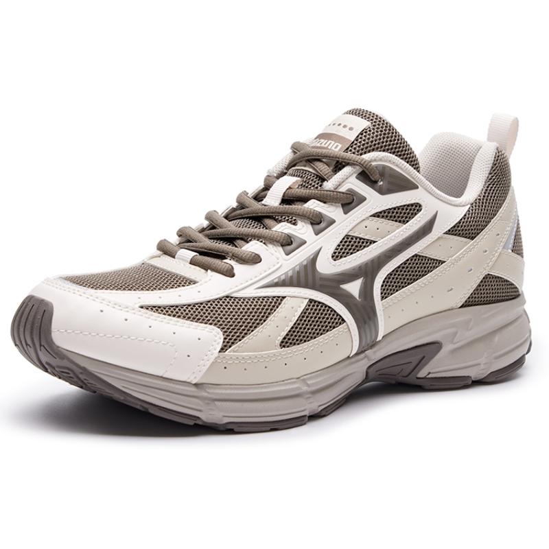 Mizuno Speed Shock Absorbers Slip Resistant, Abrasion Resistant, Breathable Low Top Running Shoes Unisex White Brown Sneakers D1GH223015
