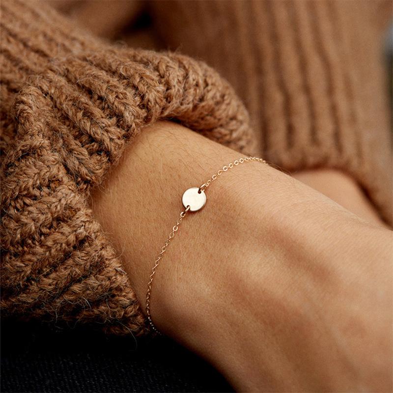 St.delan Adjustable Stainless Steel Engravable Bracelet - European and American Style Round Design