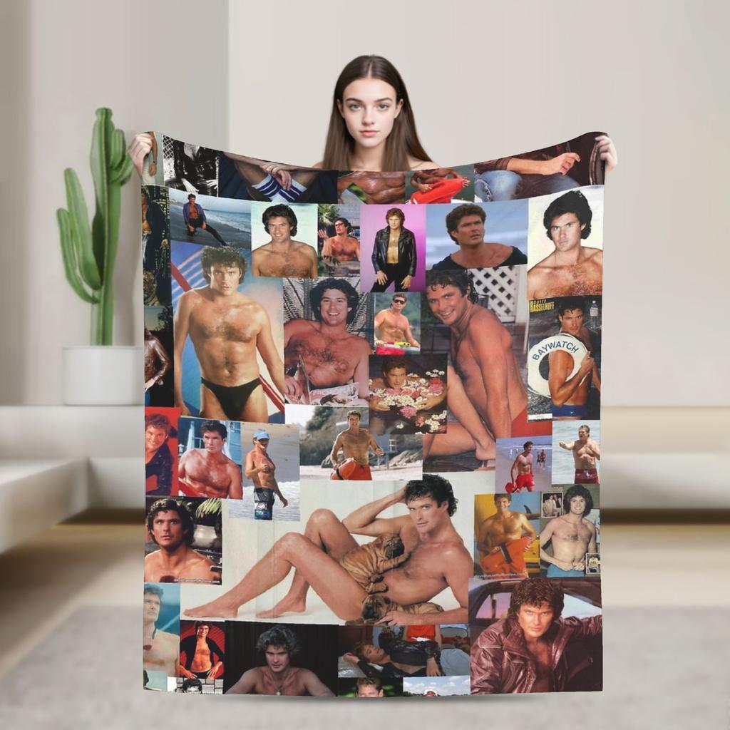 david hasselhoff the hof Blanket Quality Super Soft  Bedding Throws Winter Airplane Travel Bedroom Fluffy Bedspread