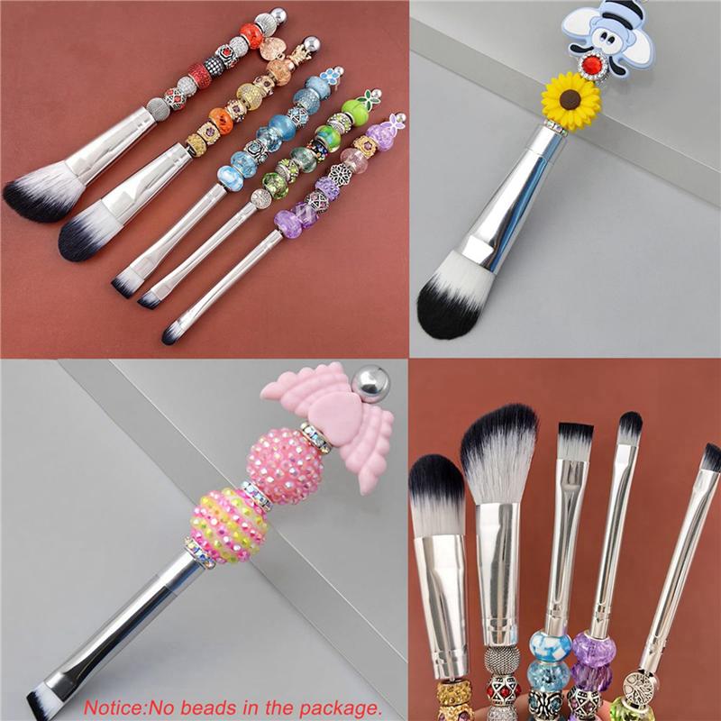 25X Beadable Makeup Brushes Silicone Beads DIY Makeup Cosmetic Brushes Beaded Brushes Kit For DIY