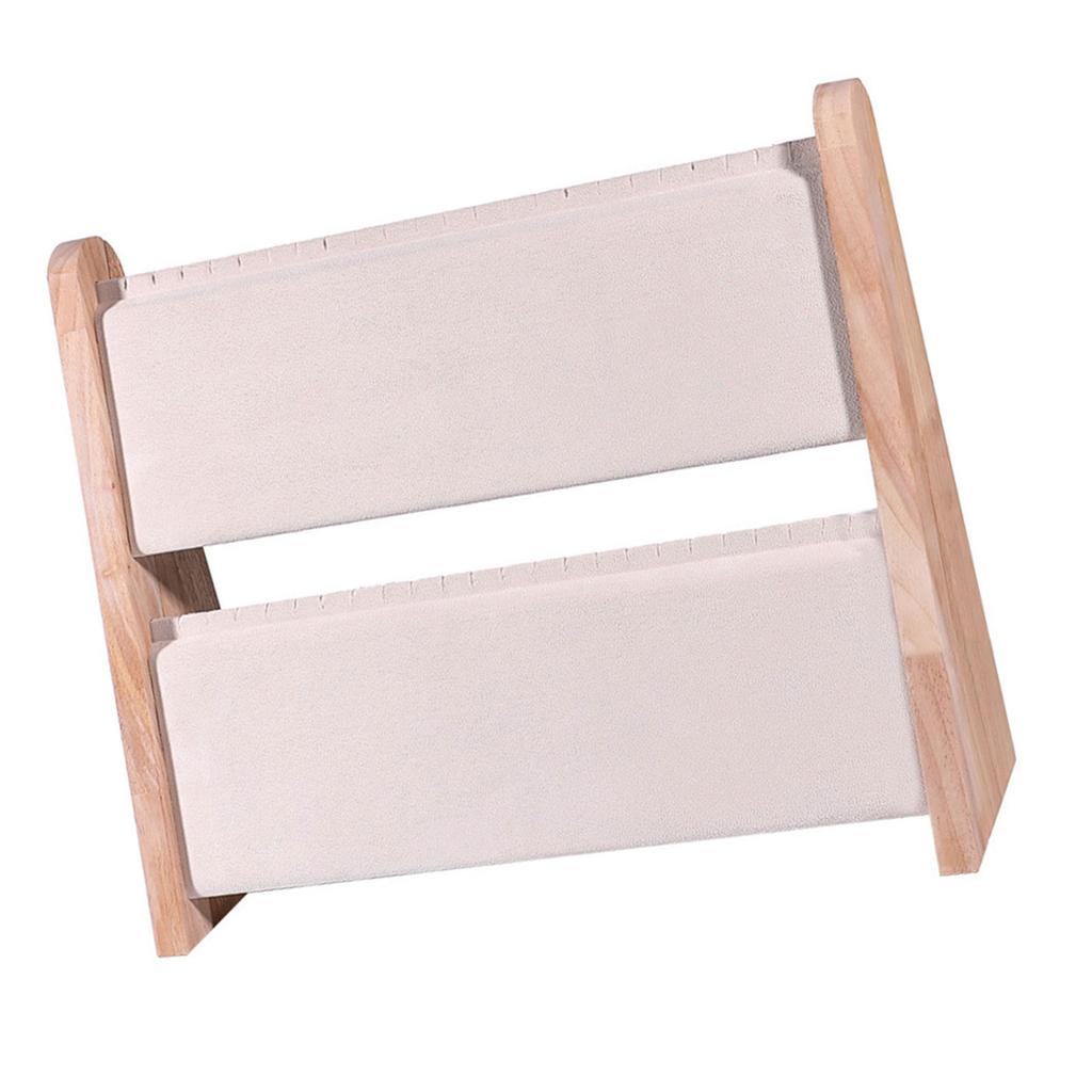 Practical Elegant Necklace and Bracelet Display Stand Natural Sturdy Wood Craft Supplies Show Fixtures Household