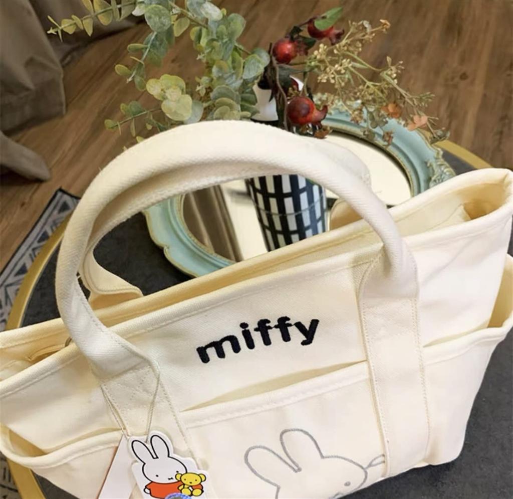OGNIWO Miffy Boris Rabbit Handbag, Storage Pouch, Tote Bag, Lunch Bag, Small Item Holder, Cute and Stylish, Women's, Commuter, School, Lightweight,