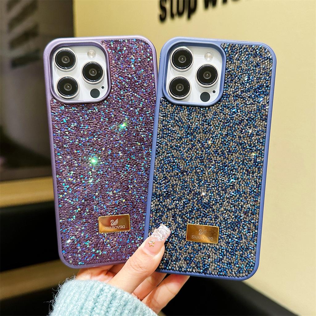 Luxury Flash Diamond Suitable for Apple 16 ProMax Mobile Phone Case IPhone 15 Electroplated High-end Rhinestone 14 Full Package