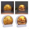Festival Gifts 3D Paper Carving Night Box Sculptures Table Lamps Decorative Desktop Lamp