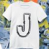Letter J Minimalist Graphic T Shirt Initial Alphabet Unisex Tee
