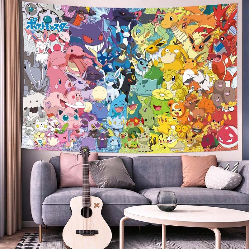 Pikachu Pokémon tapestry,Pikachu Pokémon Card,Anime Tapestry,livingroom Bedroom Large Wall Hanging,gameroom Art 5