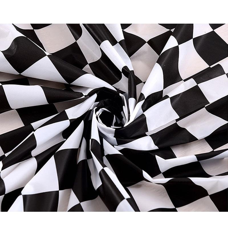 F1 Racing Tablecloth Checkered Black White Chess Flag Abstract Chessboard Checker Game Rectangular Table Cloth