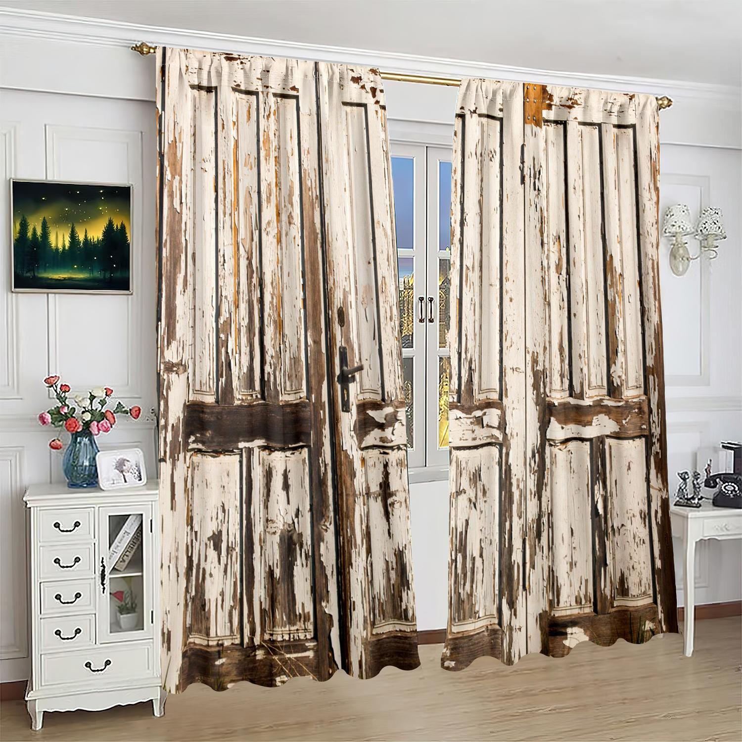 

2 шт. - фальш-дверь - набивная штора - материал полиэстер - для спальни, гостиной, кабинета, занавеска, препятствующая приватности 30inchx65inchx2Pcs