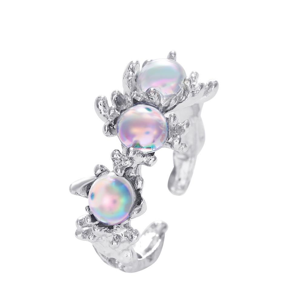 Double-Layer Zircon Love Flower Ring - Adjustable, Luxury Japanese & Korean Design
