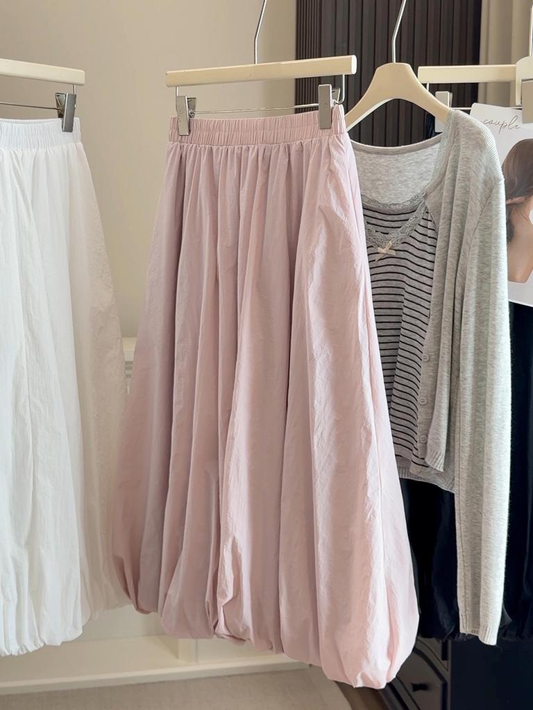High-Waisted Elastic A-Line Puffy Skirt for Women - Spring Collection