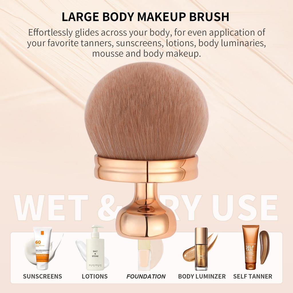 Docolor Extragroßer Körper-Make-up-Pinsel für Selbstbräuner, 7,6 cm breiter Selbstbräuner-Verblendpinsel